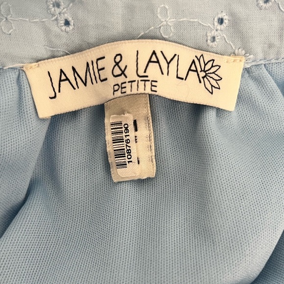 Jamie Layla Petite Eyelet Flutter Sleeve Tiered Midi Dress - Picture 6 of 7